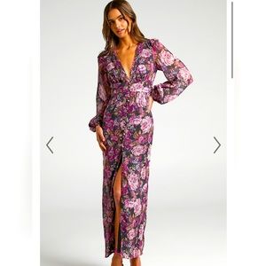 NWT Showpo. LORELEI MIDAXI DRESS - V NECK BALLOON SLEEVE DRESS IN HARVEST FLORAL